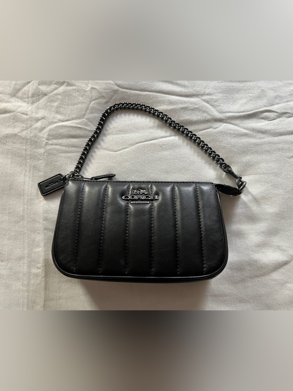 Coach Nolita 19 With With Linear Quilting Wallat Wristlet Black